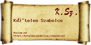 Köteles Szabolcs névjegykártya